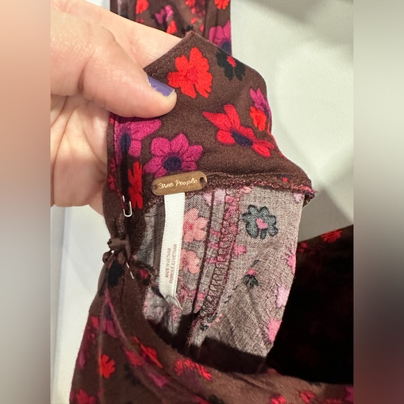 NWT Free People It Takes Two Wrap Dress in Plum Combo - Picture 5 of 12